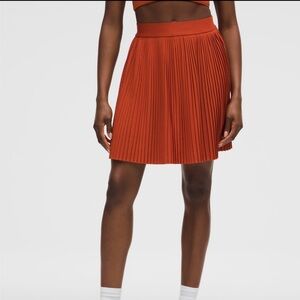 lululemon pleated high rise knee length tennis skirt